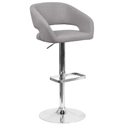 Merrick Lane Modern Bar Stool Rounded Mid-Back Stool With Height Adjustable Swivel Seat 17 Merrick Lane Modern Bar Stool Rounded Mid-Back Stool With Height Adjustable Swivel Seat - Image 17