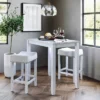 38" Solid Wood Pub Dining Table And Stool Set White Marble/Light Gray Linen - Nathan James -Baxton Studio Shop GUEST 0f74992b b19b 4988 8d23 188e2eb944f3