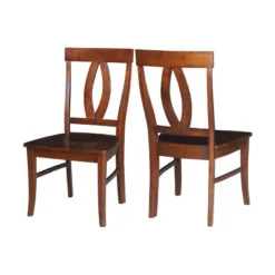 Set Of 2 Cosmo Verona Splat Back Chairs Espresso - International Concepts