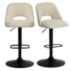 24"-32" Edwin Adj Upholstered Swivel Adjustable Height Barstools (Set Of 2) -The Pop Maison