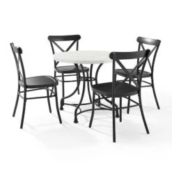 5pc 32" Madeleine Dining Set Matte Black - Crosley