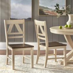 Set Of 2 Vintner Dining Chairs Antique White - Buylateral