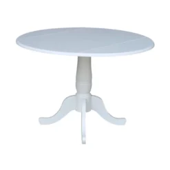 42" Patsy Round Top Dual Dining Table White - International Concepts