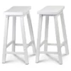 PJ Wood Classic Saddle-Seat 24" Tall Kitchen Counter Stools For Homes, Dining Spaces, And Bars W/Backless Seats, 4 Square Legs, White (8 Pack) -Baxton Studio Shop GUEST 41cc2237 6890 499b a40a e29a5cbf6e0c