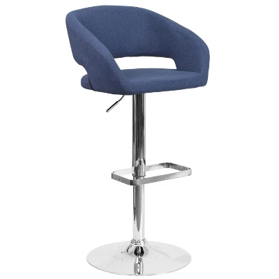 Merrick Lane Modern Bar Stool Rounded Mid-Back Stool With Height Adjustable Swivel Seat 19 Merrick Lane Modern Bar Stool Rounded Mid-Back Stool With Height Adjustable Swivel Seat - Image 19