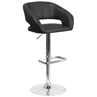 Merrick Lane Modern Bar Stool Rounded Mid-Back Stool With Height Adjustable Swivel Seat 15 Merrick Lane Modern Bar Stool Rounded Mid-Back Stool With Height Adjustable Swivel Seat - Image 15