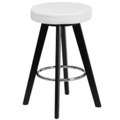 Flash Furniture Trenton Series 24'' High Contemporary Vinyl Counter Height Stool With Cappuccino Wood Frame 5 Flash Furniture Trenton Series 24'' High Contemporary Vinyl Counter Height Stool With Cappuccino Wood Frame -Baxton Studio Shop GUEST 47c39f6f 4a18 4a42 a4fb ddf653d99b5c
