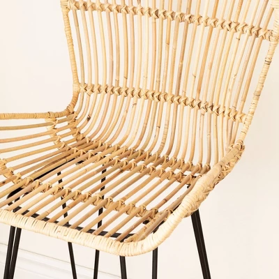 2pk Balka Rattan Dining Chair With Armrests Rattan/Black - South Shore 10 2pk Balka Rattan Dining Chair With Armrests Rattan/Black - South Shore - Image 10