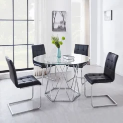 Escondido Dining Table Chrome - Steve Silver Co. 7 Escondido Dining Table Chrome - Steve Silver Co. -Baxton Studio Shop GUEST 58869f03 60d2 4ea8 923f 6d172aabbeaa