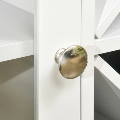 HOMCOM Modern Kitchen Sideboard, Buffet Table With Removable Wine Rack, Glass Door Cabinet And Shelves For Living Room, Kitchen, Entryway, White 5 HOMCOM Modern Kitchen Sideboard, Buffet Table With Removable Wine Rack, Glass Door Cabinet And Shelves For Living Room, Kitchen, Entryway, White - Image 5