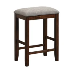 1 Table And 2 Stools Walnut Finish With Regal Bar Height Dining Set - OSP Home Furnishings