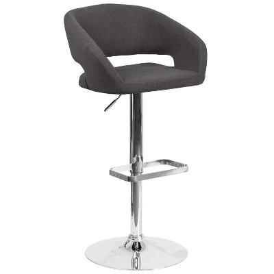 Merrick Lane Modern Bar Stool Rounded Mid-Back Stool With Height Adjustable Swivel Seat 16 Merrick Lane Modern Bar Stool Rounded Mid-Back Stool With Height Adjustable Swivel Seat - Image 16
