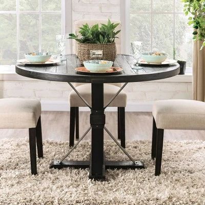 Greiger Round Dining Table Black - HOMES: Inside + Out 1 Greiger Round Dining Table Black - HOMES: Inside + Out
