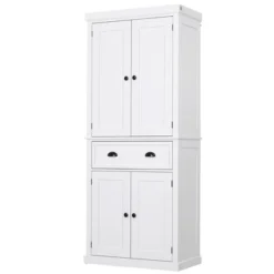 HOMCOM 72" Traditional Freestanding Kitchen Pantry Cupboard With 2 Cabinet, Drawer And Adjustable Shelves 19 HOMCOM 72" Traditional Freestanding Kitchen Pantry Cupboard With 2 Cabinet, Drawer And Adjustable Shelves -Baxton Studio Shop GUEST 9bfea7b1 ef7c 4330 939c ac28b490aeba