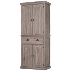 HOMCOM 72" Traditional Freestanding Kitchen Pantry Cupboard With 2 Cabinet, Drawer And Adjustable Shelves 12 HOMCOM 72" Traditional Freestanding Kitchen Pantry Cupboard With 2 Cabinet, Drawer And Adjustable Shelves -Baxton Studio Shop GUEST 9ca2fb7c 0d6d 434c ac7c 892d6b8c8026