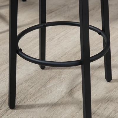 HOMCOM Industrial 5-Piece Bar Table And Chairs Set, Space Saving Dining Table With 4 Stools For Pub And Kitchen, Brown 5 HOMCOM Industrial 5-Piece Bar Table And Chairs Set, Space Saving Dining Table With 4 Stools For Pub And Kitchen, Brown - Image 5