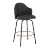 Set Of 2 Ahoy Polyester/Metal Counter Height Barstools Black/Gold/Charcoal - LumiSource -Baxton Studio Shop GUEST b0f12715 9d78 4b2b a6e8 094525816779