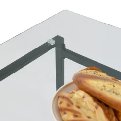 Mona+Nano 5 Piece Black Rectangular Clear Tempered Transparent Glass Table With 4 Upholstered Side Chairs-The Pop Maison 12 Mona+Nano 5 Piece Black Rectangular Clear Tempered Transparent Glass Table With 4 Upholstered Side Chairs-The Pop Maison -Baxton Studio Shop GUEST bd77f3b1 06d2 448a ad28 932d94c52564