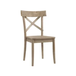 2pc Keaton X Back Wooden Side Chair Set Beach - Picket House Furnishings