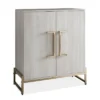 Larkin Faux Marble Wine Cabinet White - Steve Silver Co.
