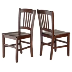 Set Of 2 Madison Slat Back Chairs Walnut - Winsome