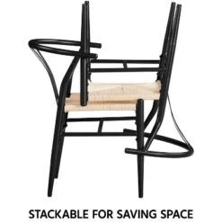 Yaheetech Set Of 2 Weave Arm Chairs Dining Chair -Baxton Studio Shop GUEST eb362534 6eb7 4f0c b395 c43493b799ab