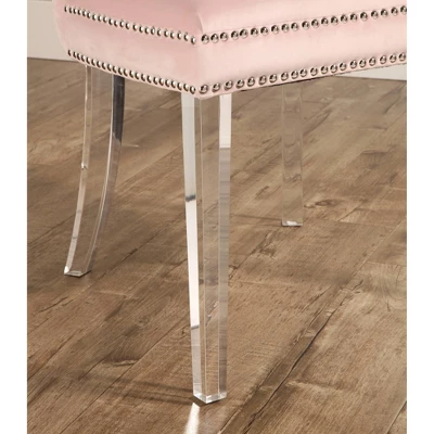 Vivi Tufted Velvet Dining Chair With Acrylic Legs Pink - Abbyson Living 5 Vivi Tufted Velvet Dining Chair With Acrylic Legs Pink - Abbyson Living - Image 5