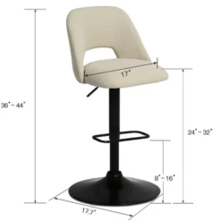 24"-32" Edwin Adj Upholstered Swivel Adjustable Height Barstools (Set Of 2) -The Pop Maison -Baxton Studio Shop GUEST f6a4a78b db3e 460b 99d4 9b3427a7c9c3